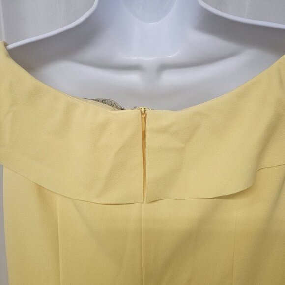 NWT Lauren Ralph Lauren Yellow Ruffle Coquette Dress Classic 12 - Picture 5 of 10